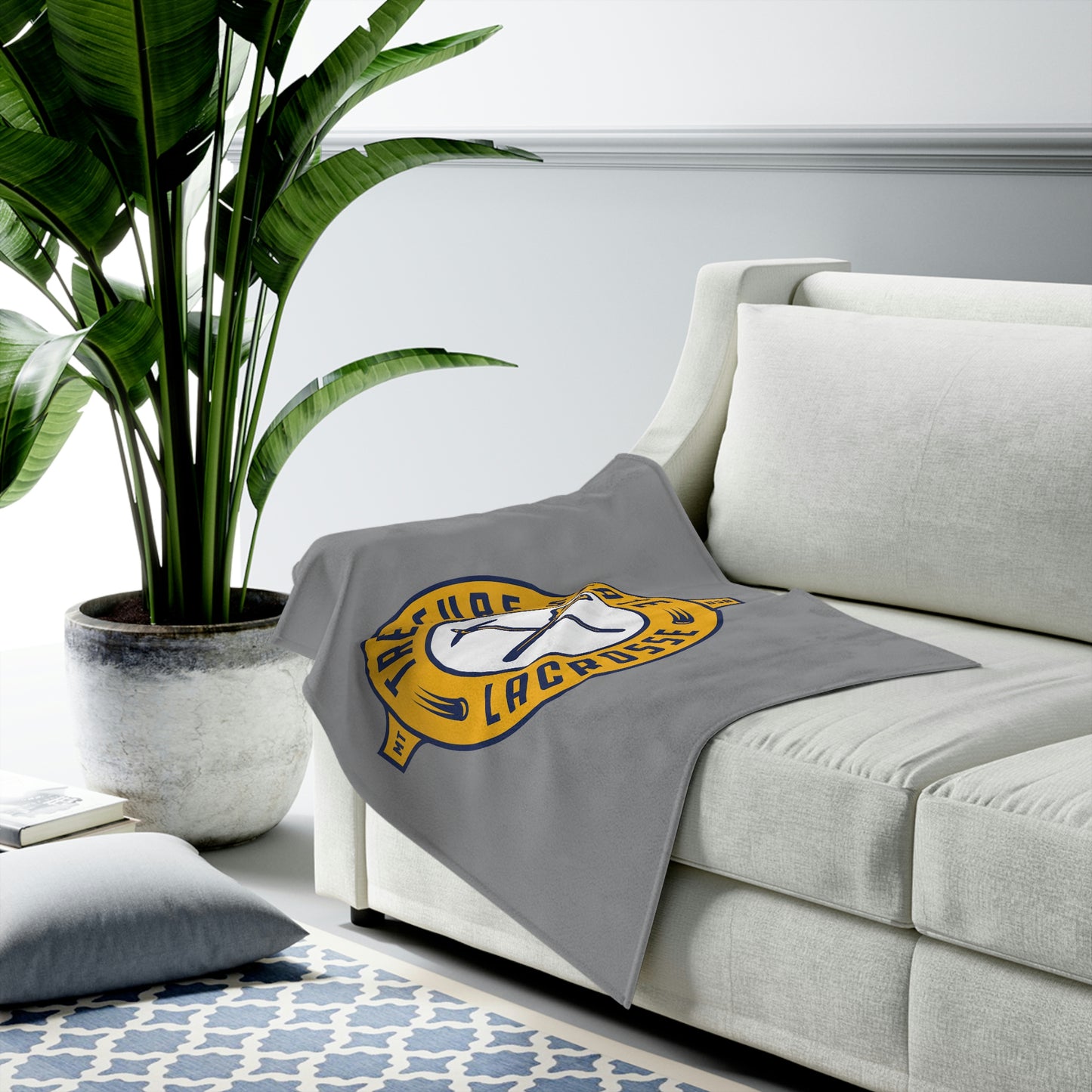 Treasure State Lacrosse Velveteen Plush Blanket