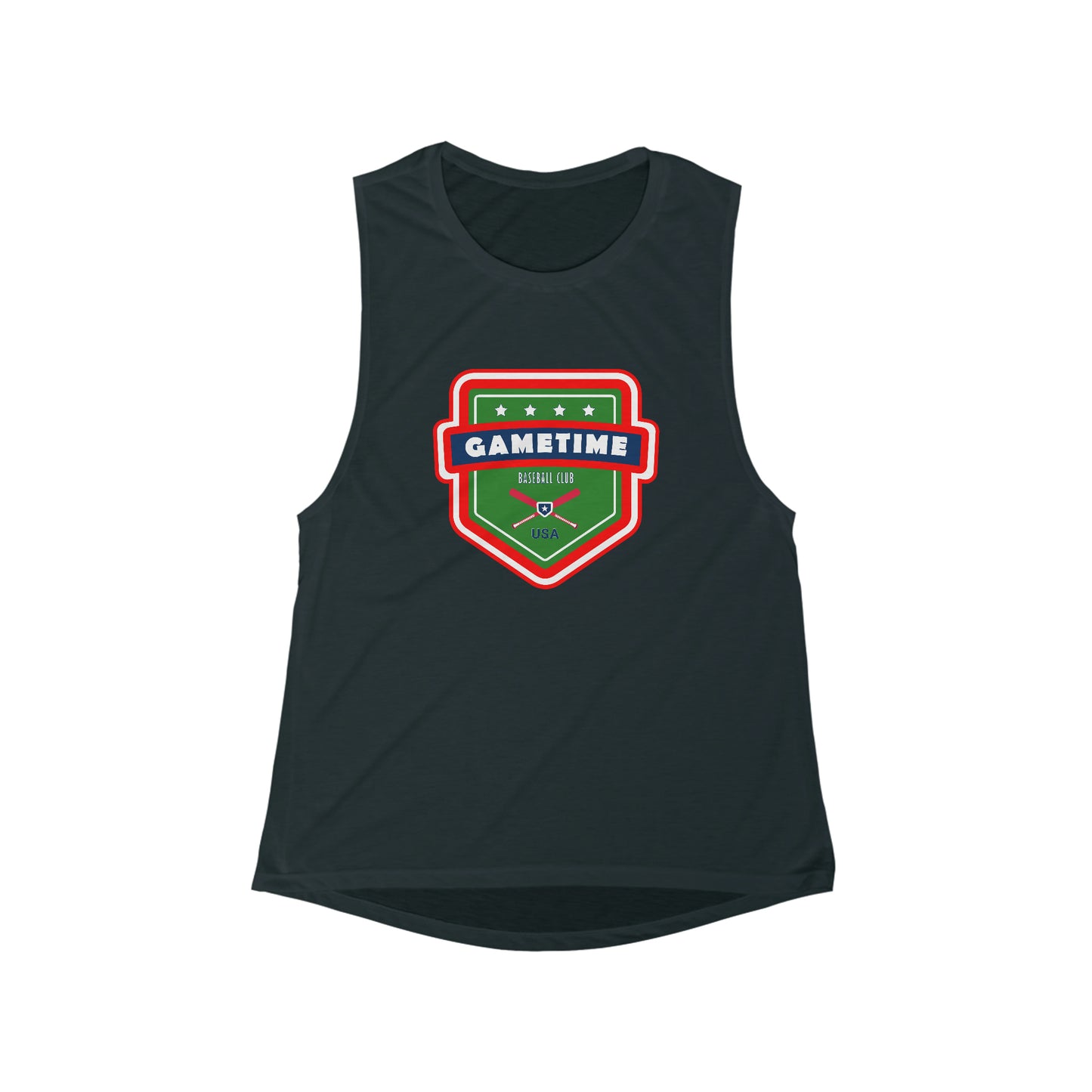 Women's Gametime Baseball Club Bella + Canvas Flowy Scoop Muscle Tank