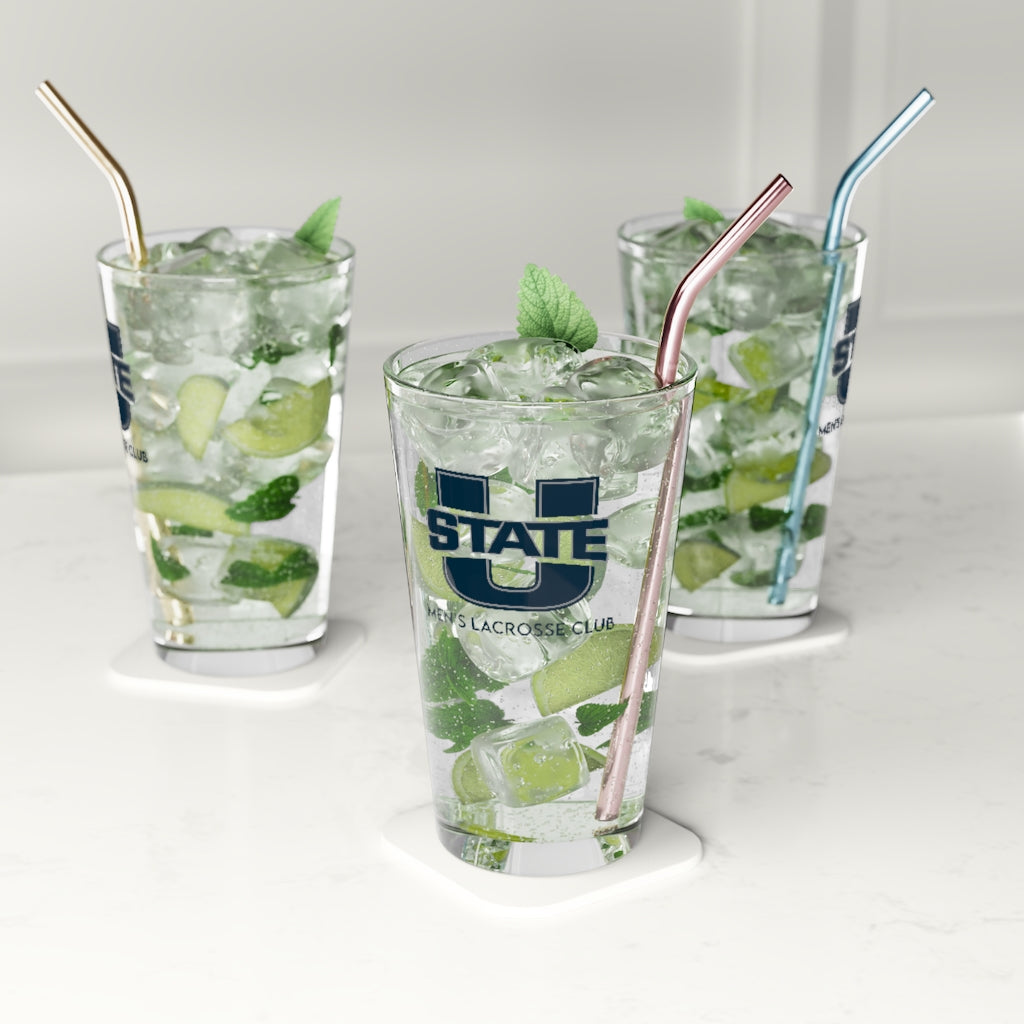 USU Lacrosse Pint Glass