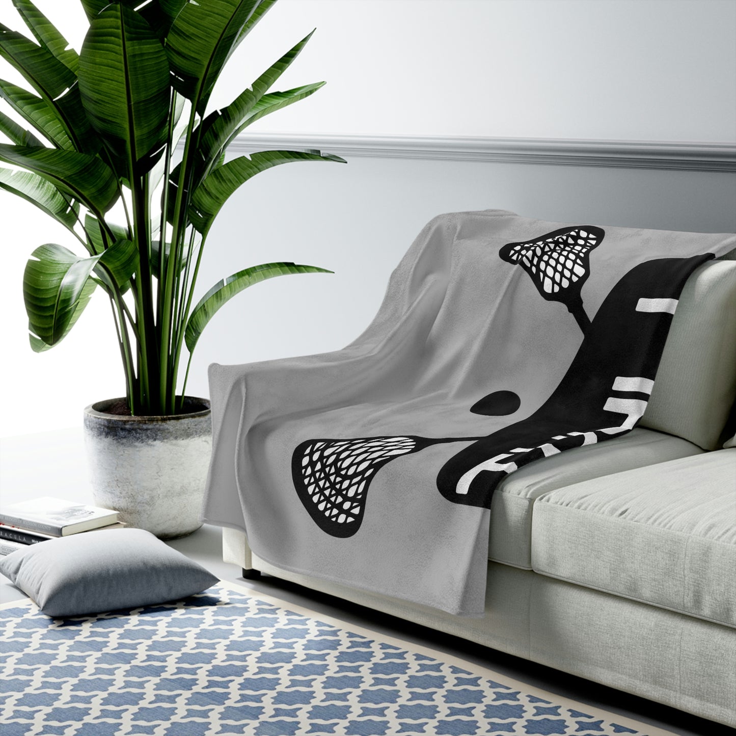 TVYLL Lacrosse Velveteen Plush Blanket