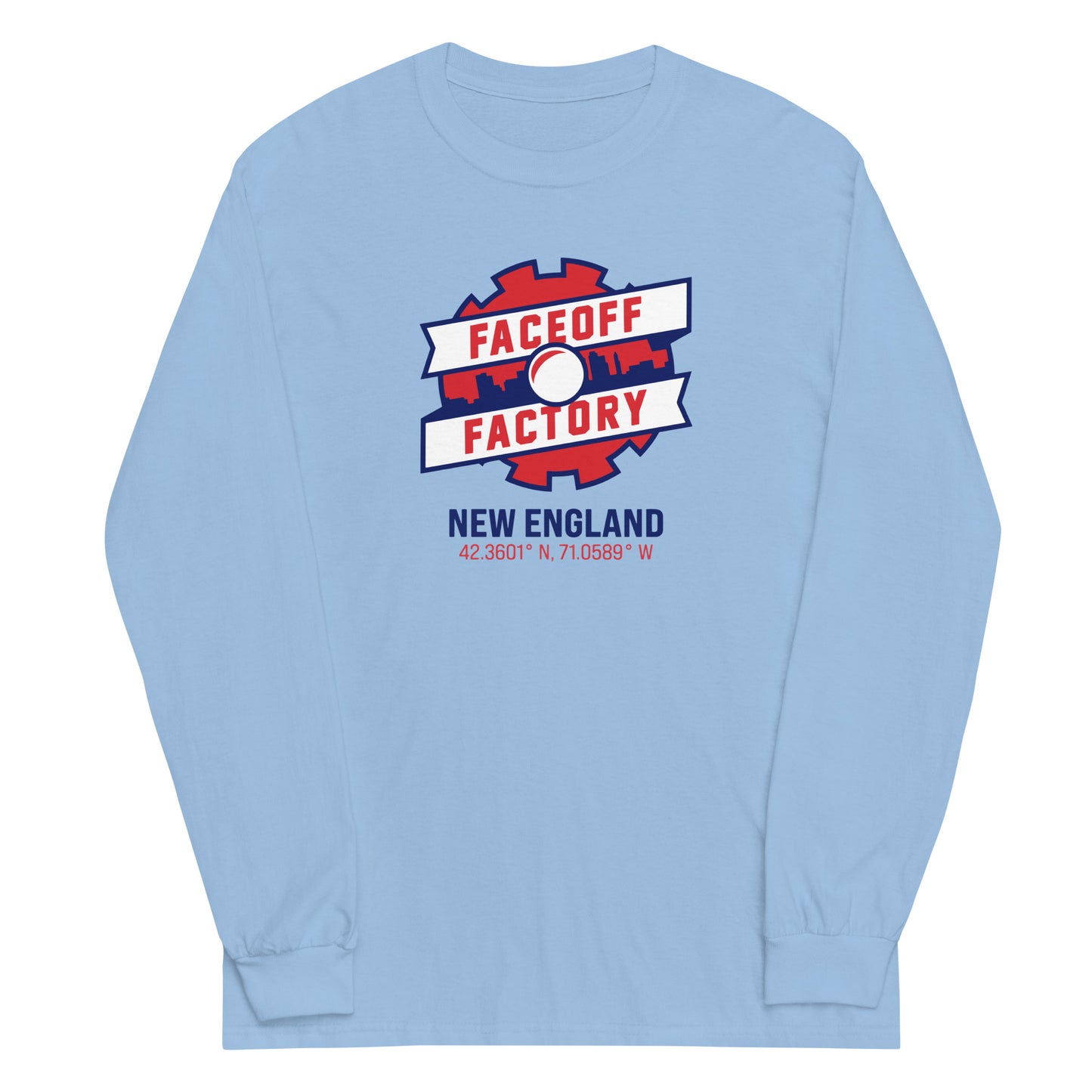 Adult Faceoff Factory Gildan Long Sleeve Shirt - New England
