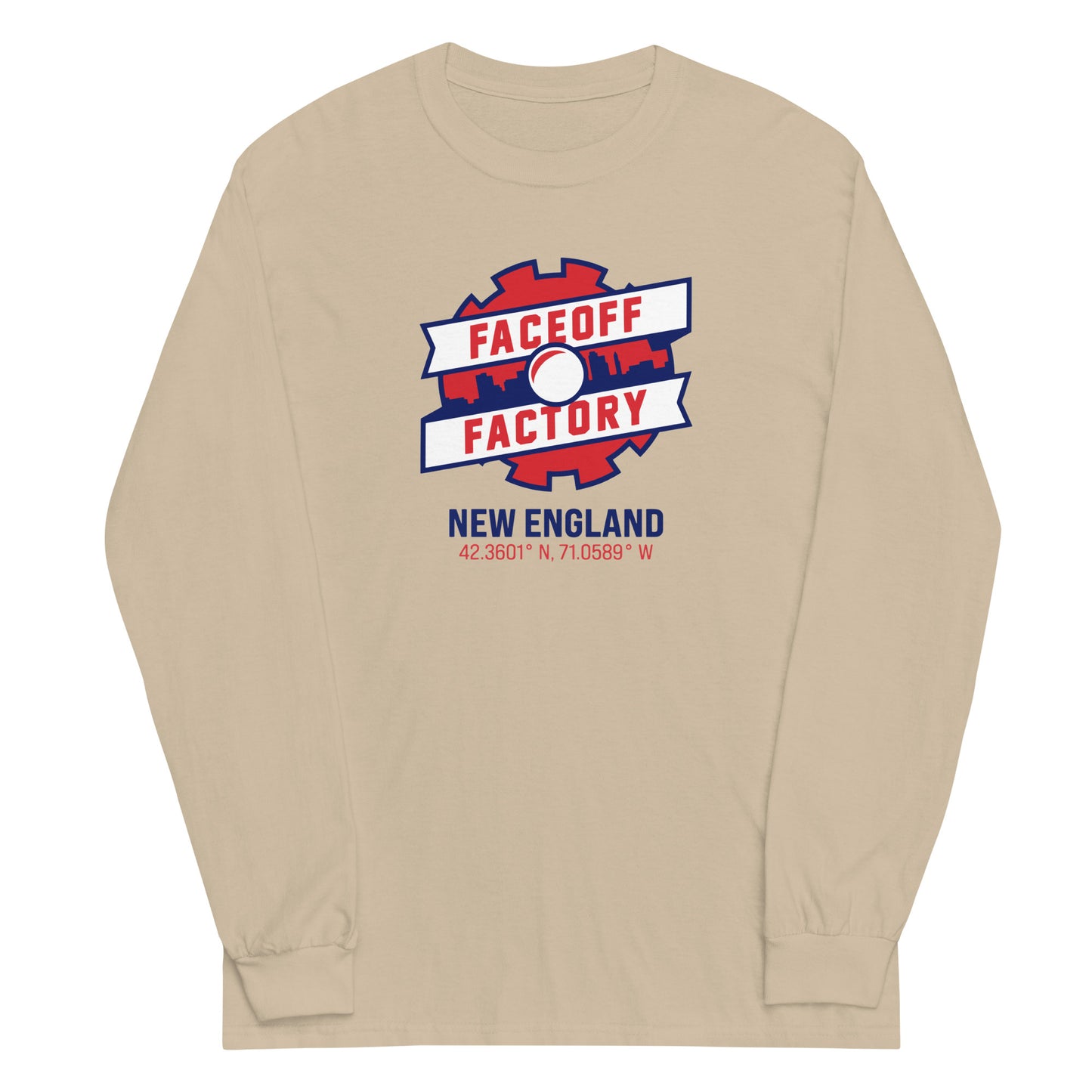 Adult Faceoff Factory Gildan Long Sleeve Shirt - New England