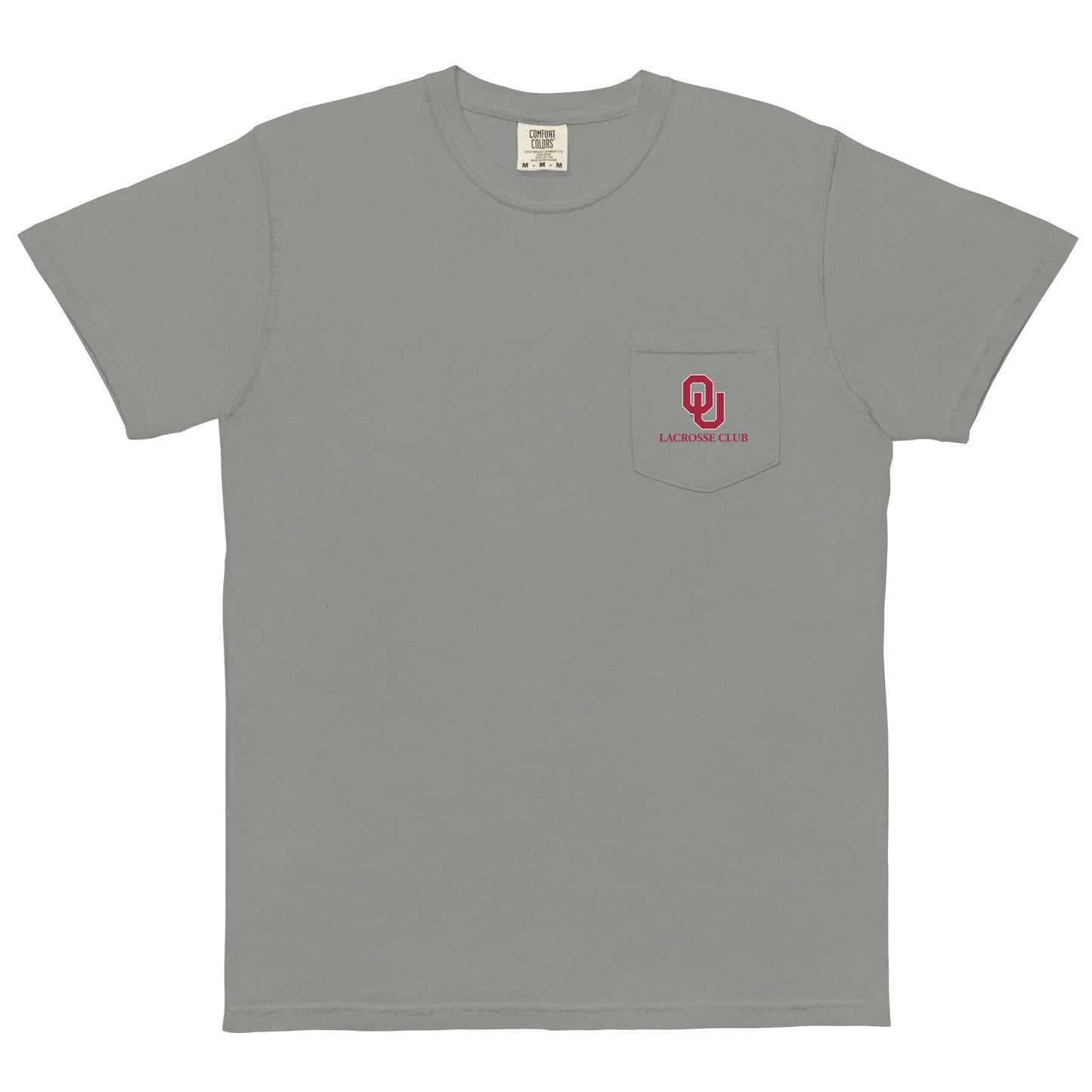 Adult Oklahoma University Lacrosse Comfort Colors Pocket Tee