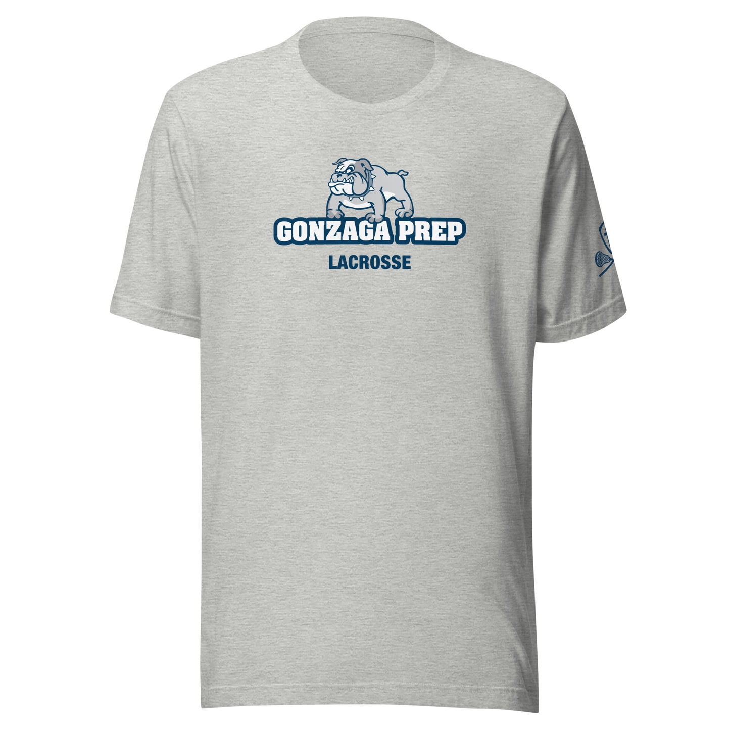 Adult Gonzaga Prep Lacrosse Bella + Canvas Short Sleeve Cotton Tee w/ Sleeve Print