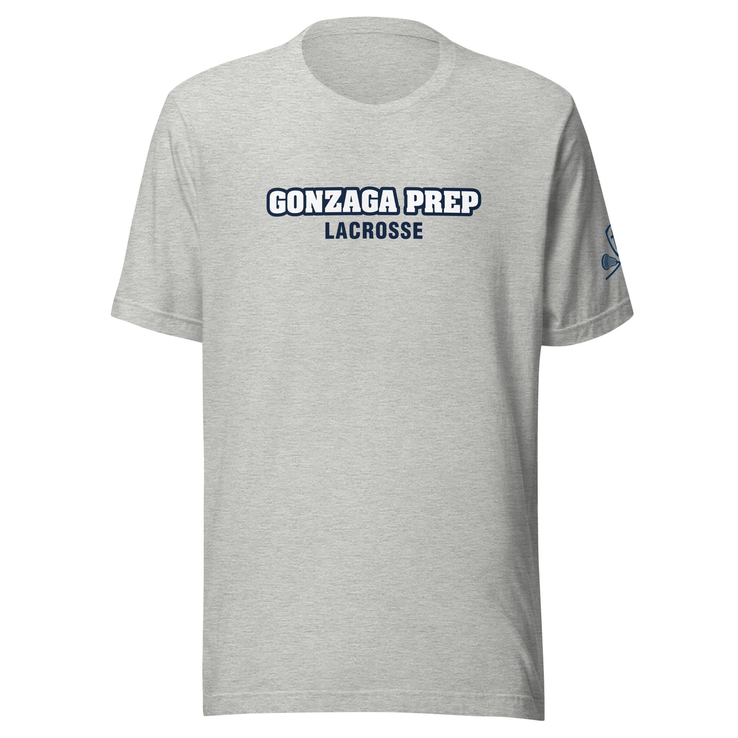 Adult Gonzaga Prep Lacrosse Bella + Canvas Short Sleeve Cotton Tee w/ Sleeve Print