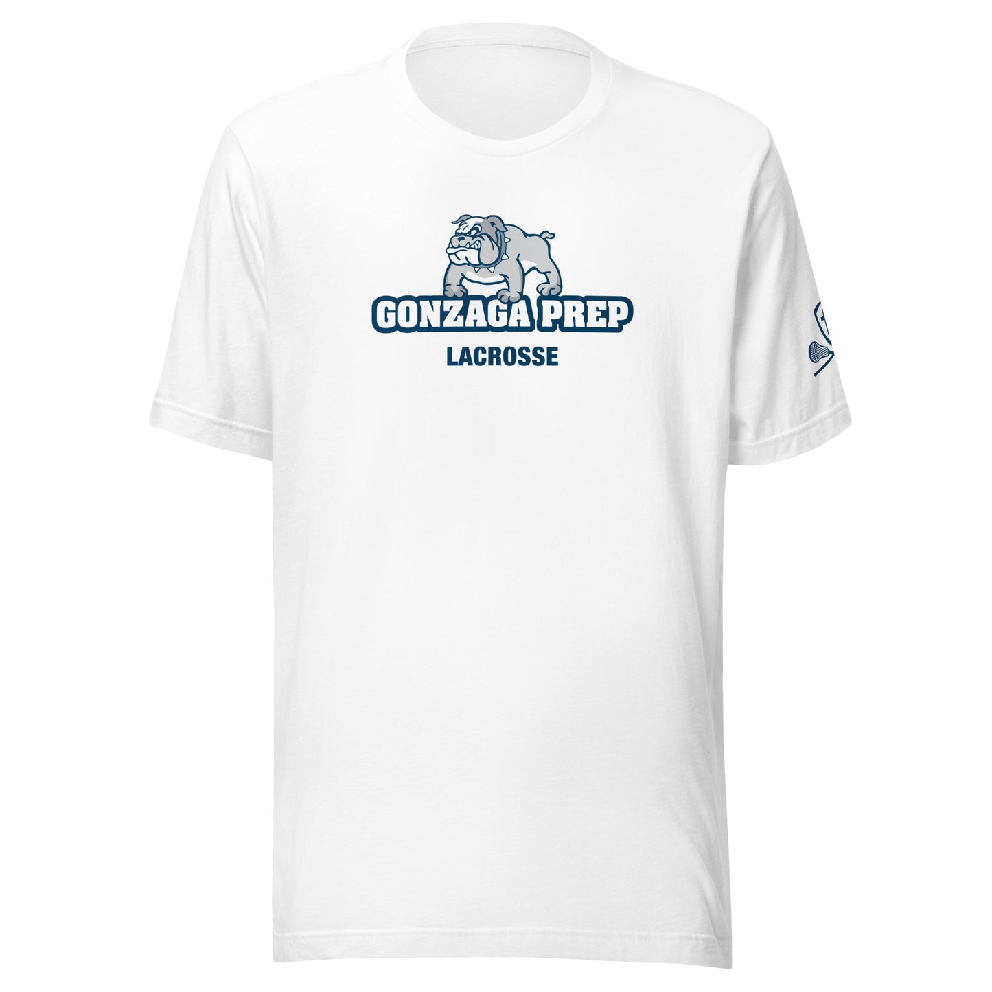 Adult Gonzaga Prep Lacrosse Bella + Canvas Short Sleeve Cotton Tee w/ Sleeve Print