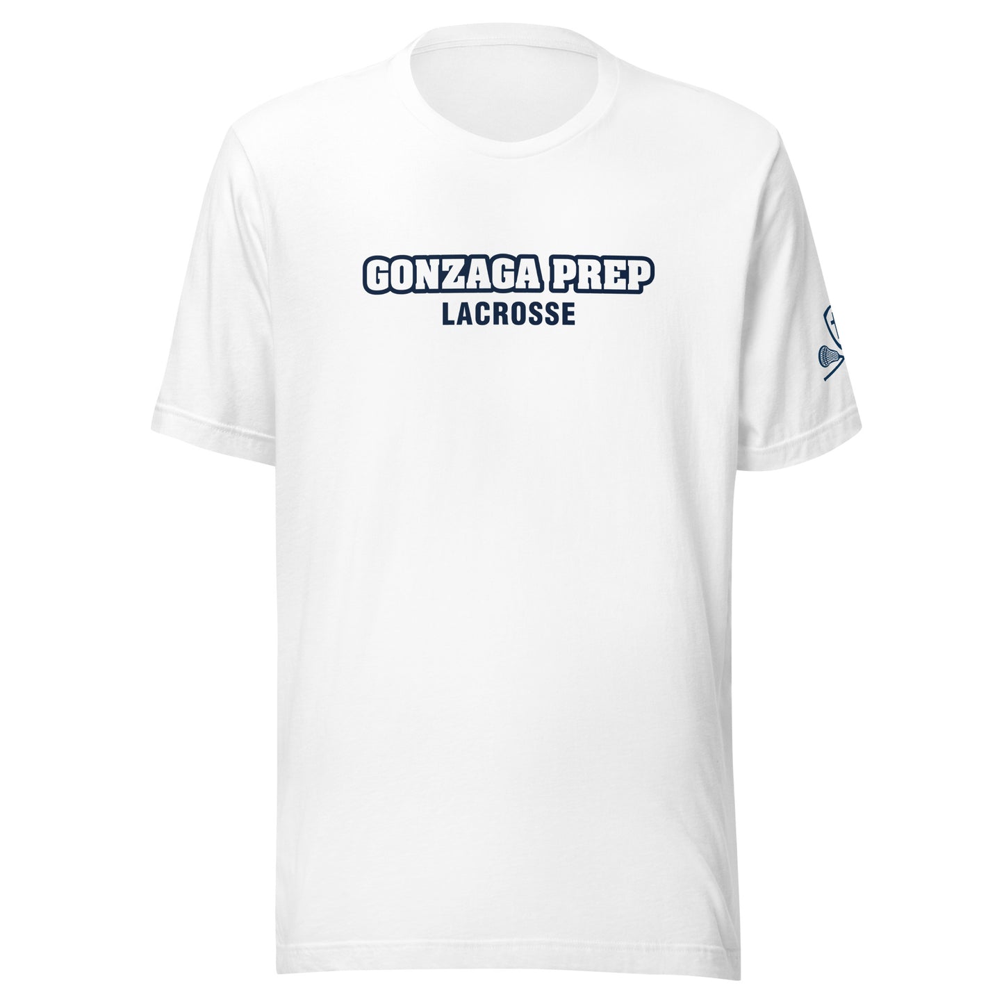 Adult Gonzaga Prep Lacrosse Bella + Canvas Short Sleeve Cotton Tee w/ Sleeve Print